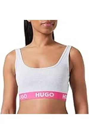 HUGO BOSS Dames Sporty Logo Bralette, Medium Grey34, XL