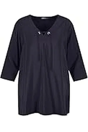 Samoon Dames 960990-29243 blouse, marineblauw, 48, , 48