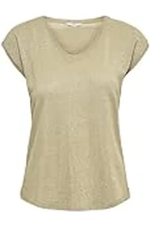 ONLY Dames T-Shirt Onlsilvery S/S V Neck Lurex Top JRS Noos, , XS