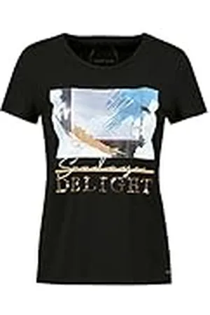 Taifun Damesshirt met satijnen voorkant, casual blouseshirts, shirt, Zwarte motief, 36
