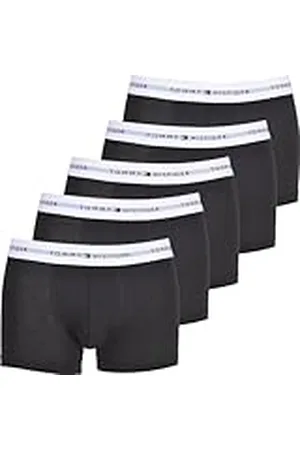 Tommy Hilfiger Signature Cotton 5-Pack Trunks, Zwart/Wit, , M