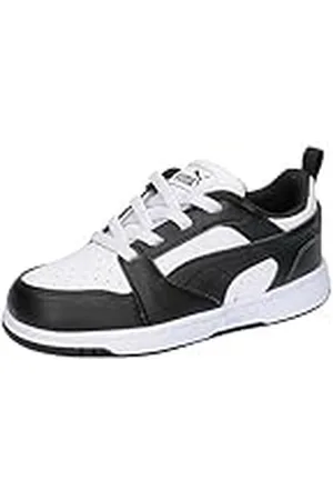 PUMA Rebound V6 Lo Jr Sneakers voor kinderen, uniseks, Wit/ Zwart, 20 EU