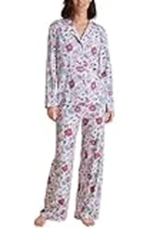 Calida Palm Dreams Damespyjama, doorgeknoopt voor dames, van 100% supima-katoen, , 48-50