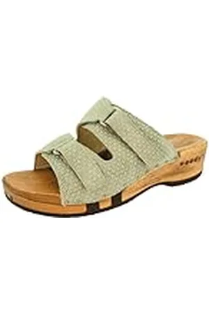 Woody Dames Melina houten schoen, jadegroen, 42 EU, , 42 EU