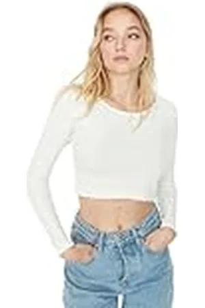 Trendyol Dames getailleerde Basic boothals gebreide blouse, , XL