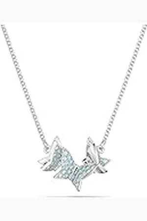 Swarovski Lilia Ketting, Vlinder, Blauw, Rodium Toplaag