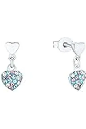 Prinzessin Lillifee Oorbellen 925 sterling zilver meisjes kinderoorbellen, met preciosa, 1,2 cm, zilver, hart, geleverd in sieradengeschenkdoos, 2036429