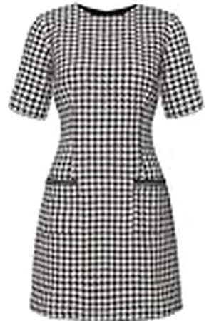 Swing Mindi mini-jurk van tweed met peplum en korte mouwen, 36 (S), ideaal voor dagelijks gebruik, voor het werk, voor op kantoor, om uit te gaan met vrienden, voor het diner, Meerkleurig, 36