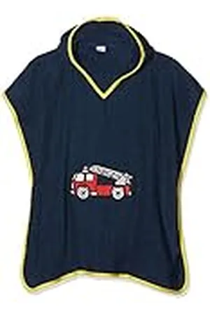 Playshoes Unisex Kinder Unisex Kinder Poncho Badjas 11 - Marine FeuerwehrL (ab ca. 4 Jahre)