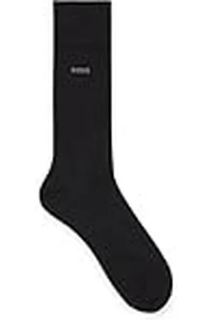 HUGO BOSS Marc RS Uni CC Middelhoge logo-sokken van gekamd stretchkatoen, Nieuw - Zwart1, 39/42 EU