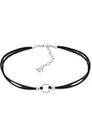Elli Halsketting Dames Choker Trend Cirkel met Suède in 925 Sterling Zilver