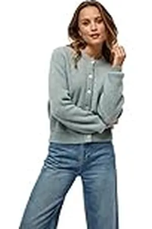 Minus Alma gebreide cardigan voor dames, blauw Zen Melange, S