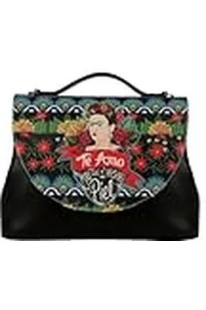 Dogo Femme Cuir Vegan Noir Fait Main et Mode Sac à Main - Frida’s World Frida Kahlo Motif