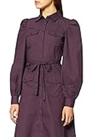 NA-KD Dames Puff Sleeve Midi Jurk Casual Jurk, lila, 34