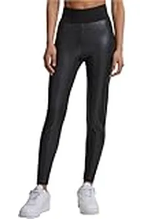Urban classics Treggins voor dames, hoge taille, imitatieleer met hoge taille, , M