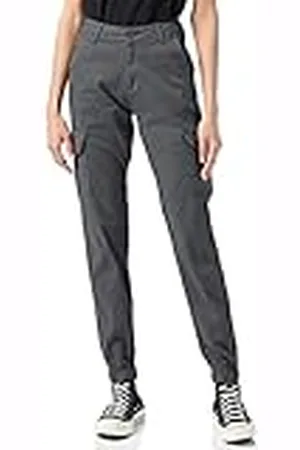 Urban classics Cargobroek voor dames, hoge taille, cargo-broek met opgestikte zakken, verkrijgbaar in vele kleuren, maten 26-34, Lichtschaduw, 31
