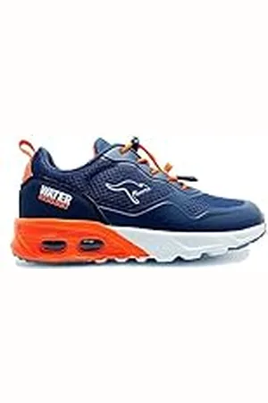 KangaROOS Unisex Kx-Raptor Low sneakers, donkerblauw neon oranje, 25 EU