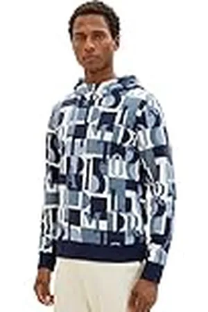 TOM TAILOR Herenhoodie met allover-print, , L