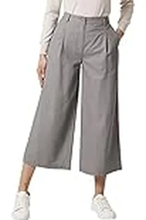 Damart Capribroek van linnen, broek, tin, elastisch