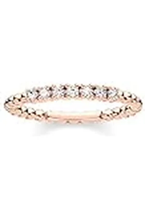 Thomas Sabo Ring bolletjes met witte stenen roséverguld zilver TR2323-416-14-50
