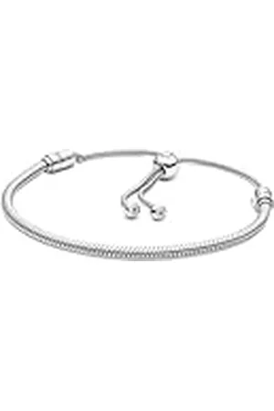 PANDORA Moments Schiebeverschluss Schlangen-Gliederarmband aus Sterling-Silber, Moments Collection, Größe: 28, 599652C01-2