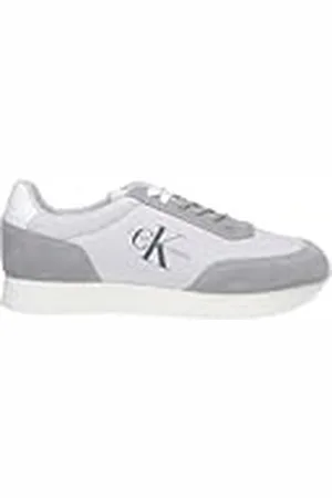 Calvin Klein Jeans Heren Retro Runner Low Laceup SU-NY ML Sneaker, Oyster Mushroom/Formele Grijs, 10.5 UK, , 43 EU