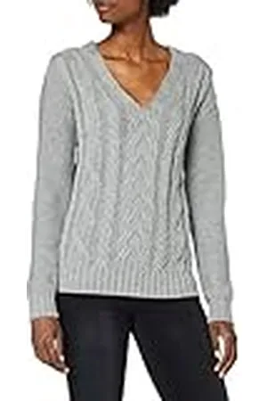 7 for all Mankind Dames V-hals Cable Knit Shirt, , M