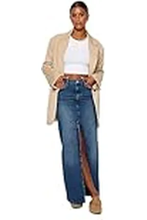 Trendyol Blue Slit Maxi Denim Rok TWOAW24ET00058, , 34, , 34