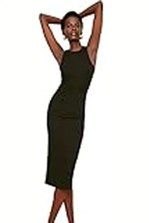 Trendyol Dames Midi Bodycon Getailleerde Gebreide Jurk, , L