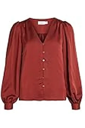 VILA Dames Viellette V-hals L/S Shirt/Su-Noos Blouse, , 34