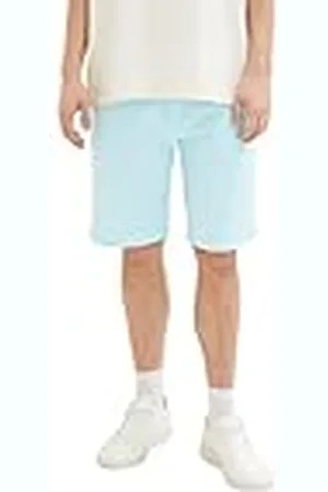 TOM TAILOR Heren 1036287 Bermuda Shorts, 32161-Turquoise White Chambray, XS, , XS