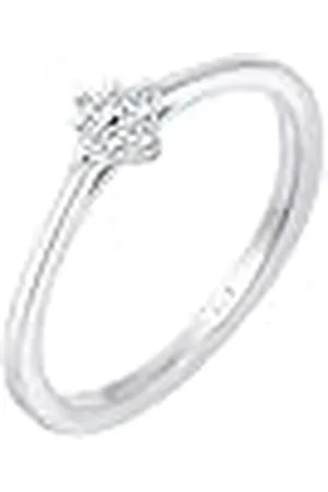 Elli DIAMONDS Ring Dames Verlovingsring Klassiek met Diamant (0.06 ct.) in 925 Sterling