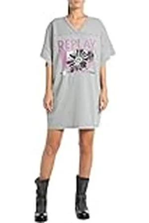 Replay Oversized katoenen shirtjurk voor dames, , XS
