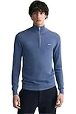 GANT Heren Cotton Pique Halve Zip Pullover, , L