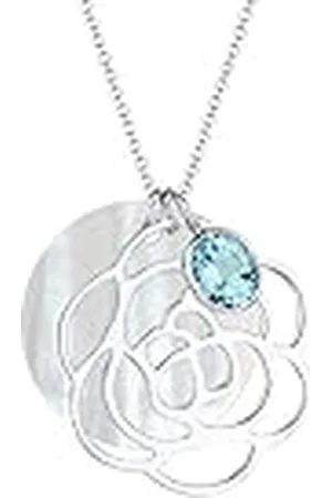 Elli Halsketting Dames Bloem Parelmoer Hanger met Topaz Edelsteen in 925 Sterling Zilver