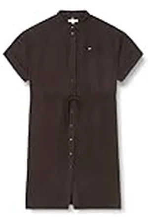Tommy Hilfiger Dames hemdjurk curve linnen midi shirt jurk knielang, , 52
