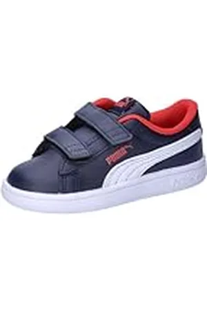 PUMA Unisex Baby Smash 3.0 L V Inf Sneakers, Navy White For All Time Red, 23 EU