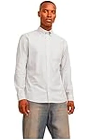 JACK & JONES Jprbrook Oxford Shirt L/S Noos, Pure kasjmier/Stripes: slim fit, S