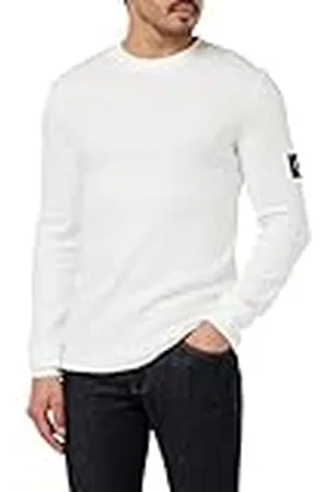 Calvin Klein Jeans Heren T-shirt met lange mouwen Badge Wafel LS Basic, , L