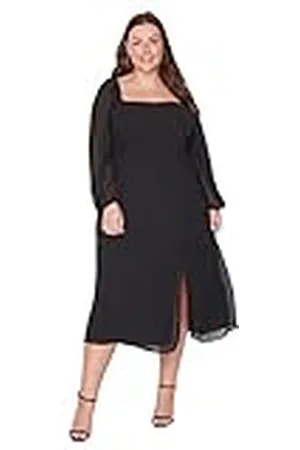 Trendyol Dames Woman Midi Bodycon Asymmetrische Kraag Gebreide Jurk, , 50 Grote maten