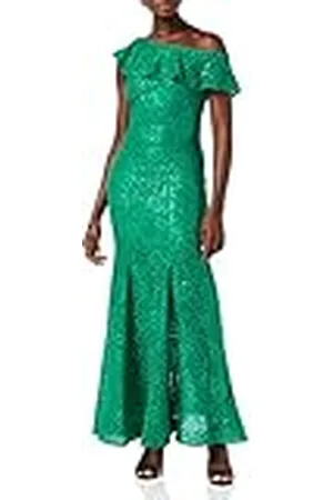 Gina Bacconi Dames pailletten kanten maxi-jurk cocktail, , 44 NL