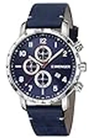 Wenger Herenhorloge Attitude chronograaf Ø 44mm, Swiss Made, analoog kwarts, waterdicht tot 100 m, leren armband, , band