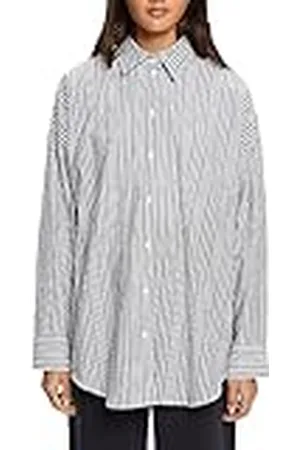 ESPRIT Oversized seersucker-overhemd, 100% katoen, , XS