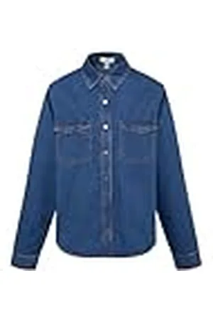 Mavi Dames Denim Shirt Blouse, Dark Indigo, L, , L