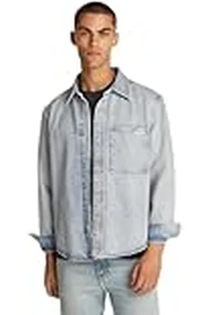 Calvin Klein Jeans Heren regular denim overhemd J30J327021 L/S shirt, denim (denim light), XL, , XL