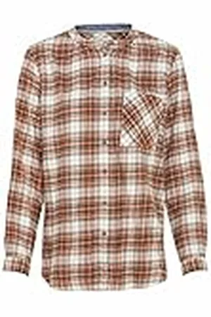 Camel Active Geruite blouse voor dames met ronde hals, , XS
