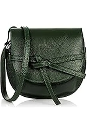 Firenze Artegiani . Aladei schoudertas voor dames, echt leer, 21 x 10 x 19 cm, kleur: donkergroen, , Utility