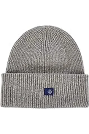 GANT Dames D2. Rib Knit Beanie-muts, Grey Melange, One Size