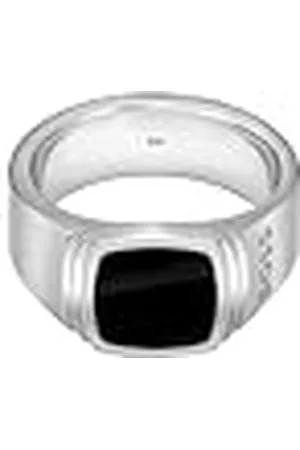 HUGO BOSS Sieraden Heren ODELL Collectie Ring in roestvrij staal met zwarte onyx - 1580652L, Roestvrij staal, Geen edelsteen