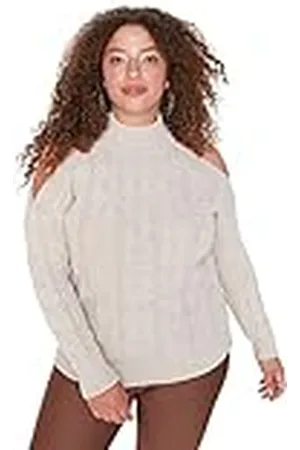 Trendyol Dames TBBAW23AN00016/Bej Sweater, , 3XL, , 3XL